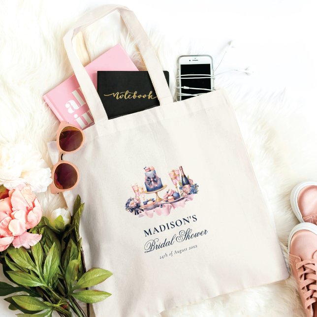 Bridal Shower Personalized Watercolor Wedding Tote Bag (Creator Uploaded)