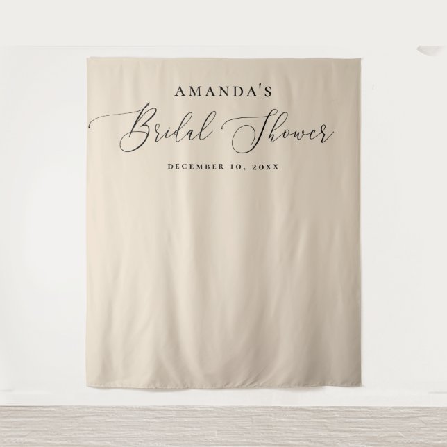 Bridal Shower Photo Backdrop | Blush Ivory Elegant (Front)