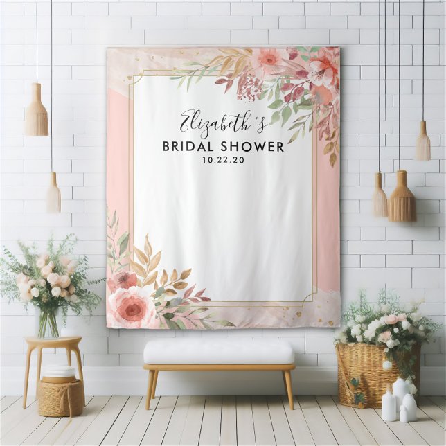 Bridal Shower Photo Backdrop Modern Elegant Flower (Creator Uploaded)