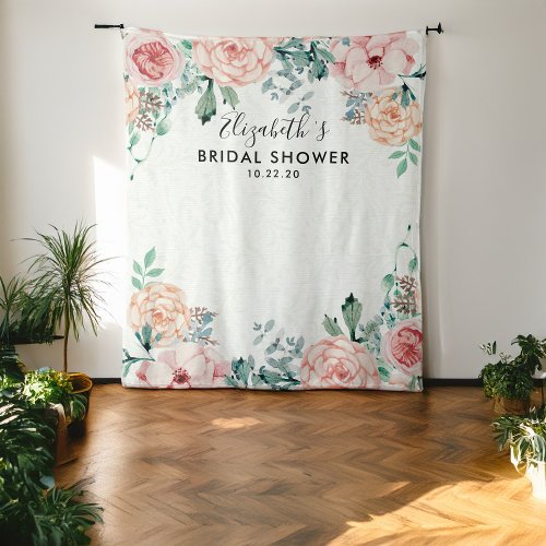 Bridal Shower Photo Backdrop Watercolor Flowers