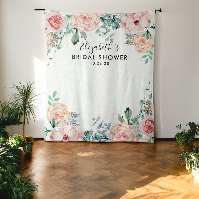 Bridal Shower Photo Backdrop Watercolor Flowers (Creator Uploaded)