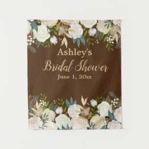 Bridal Shower Photo Booth Backdrop Cream Gold Prop