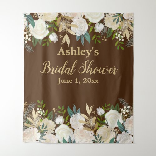 Bridal Shower Photo Booth Backdrop Cream Gold Prop