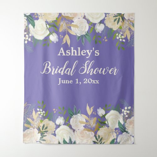 Bridal Shower Photo Booth Backdrop Purple Greenery