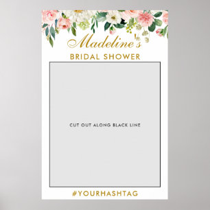 Bridal Shower Photo Booth Prop Pink Floral G Poster