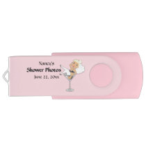 Bridal Shower Photo Files Pink Flash Drive