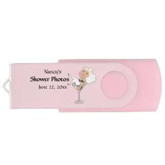 Bridal Shower Photo Files Pink Flash Drive