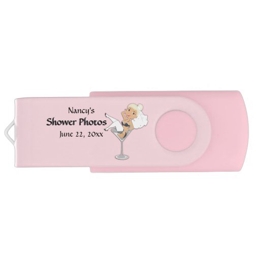 Bridal Shower Photo Files Pink Flash Drive