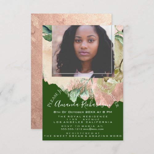 Bridal Shower Photo Floral Birthday Graduation Invitation