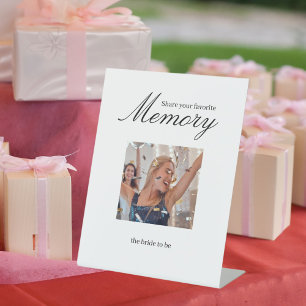Bridal Shower photo share a memory Pedestal Sign