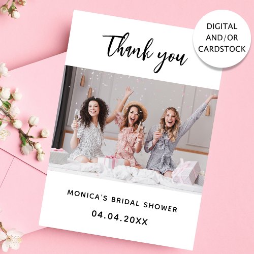 Bridal shower photo thank you card