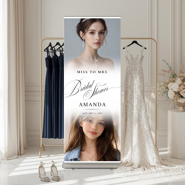 Bridal Shower Photo Timeline Banner, Miss to Mrs Retractable Banner (Creator Uploaded)
