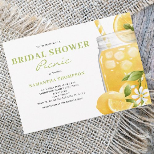 Bridal Shower Picnic Lemon Citrus Invitation