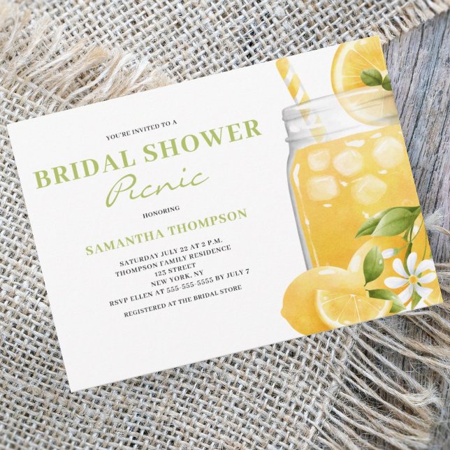 Bridal Shower Picnic Lemon Citrus Invitation (Creator Uploaded)