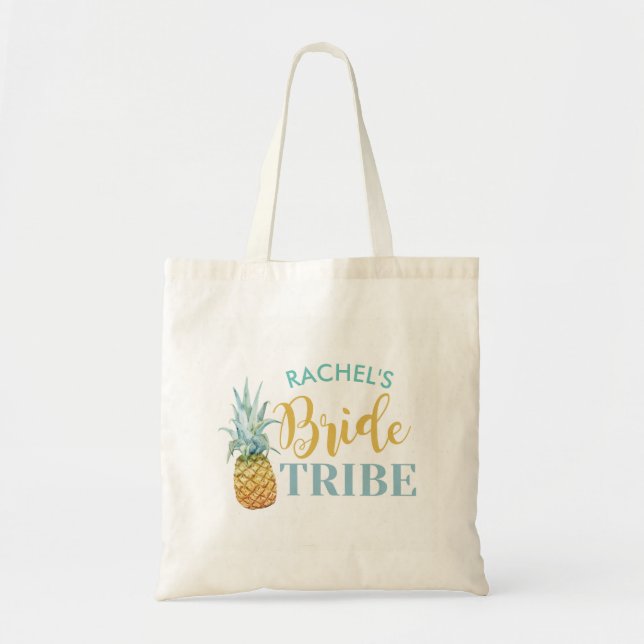 Bridal Shower Pineapple Bride Tote Bag Gift Item (Front)