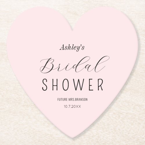 Bridal Shower Pink Black Chic Coaster