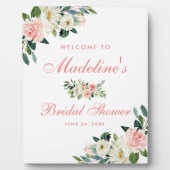 Bridal Shower Pink Blush Floral Welcome Plaque (Front)