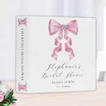 Bridal Shower Pink Bow Glam Photo Album 3 Ring Binder<br><div class="desc">This binder has been designed for bridal shower photos. It features a chic glam silky bow design with faux rhinestones and modern script typography. Personalize it with your own text on the front and spine.</div>