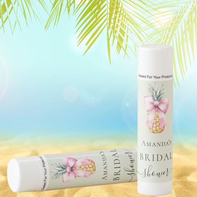 Bridal Shower pink bow pineapple sage green Lip Balm (Creator Uploaded)
