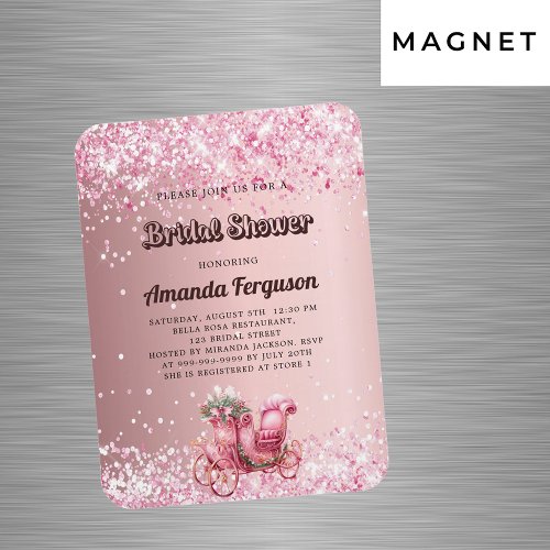 Bridal Shower pink carriage luxury invitation Magnet