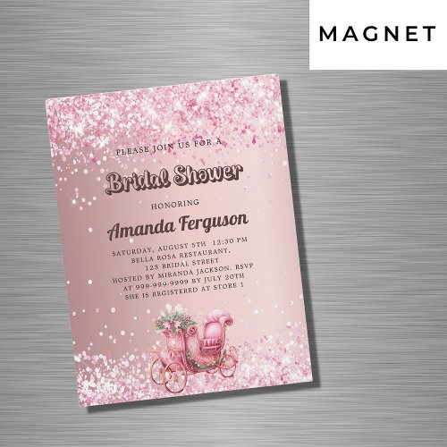 Bridal Shower pink carriage luxury Magnetic Invitation