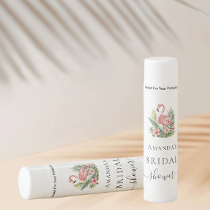 Bridal Shower pink flamingo tropical Lip Balm
