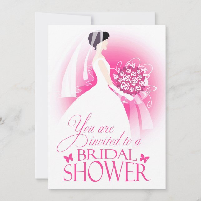 Bridal Shower Pink Flat Invitation (Front)