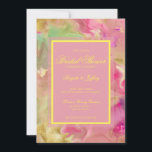 Bridal shower pink, gold, & green save the date<br><div class="desc">Bridal shower pink,  gold,  green marble ink print invitations.  This card can be modified to be a bachelorette party card,  a bridal shower card,  or birthdays card etc. The entire collection is customizable... cheers</div>