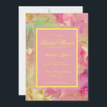 Bridal shower pink, gold, & green save the date<br><div class="desc">Bridal shower pink,  gold,  green marble ink print invitations.  This card can be modified to be a bachelorette party card,  a bridal shower card,  or birthdays card etc. The entire collection is customizable... cheers</div>