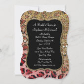 Bridal Shower Pink Gold Leopard Animal Print Invitation (Back)