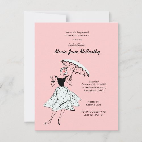 Bridal Shower Pink Invitation