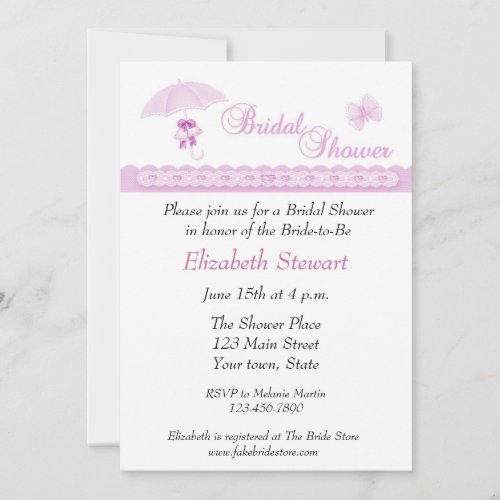 Bridal Shower Pink Lace Invitation