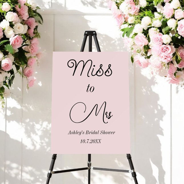 Bridal Shower Pink Miss to Mrs Sign Foam Boards (Creator Uploaded)