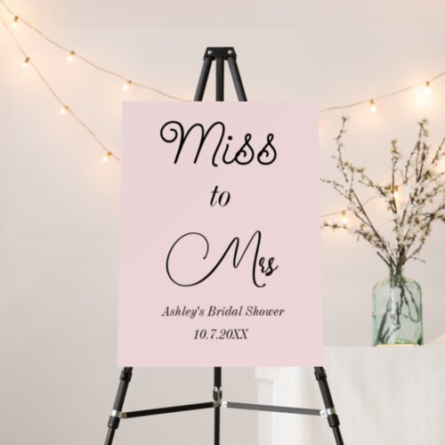 Bridal Shower Pink Miss to Mrs Sign Foam Boards