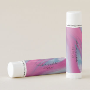 Bridal Shower Pink Purple Fluid Marble Swirl Lip Balm