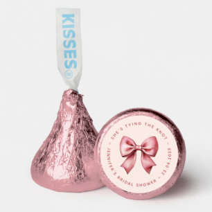 Bridal Shower Pink & Red Bow She's Tying the Knot Hershey®'s Kisses®