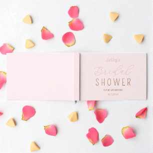 Bridal Shower Pink Rose Gold Foil Guestbook