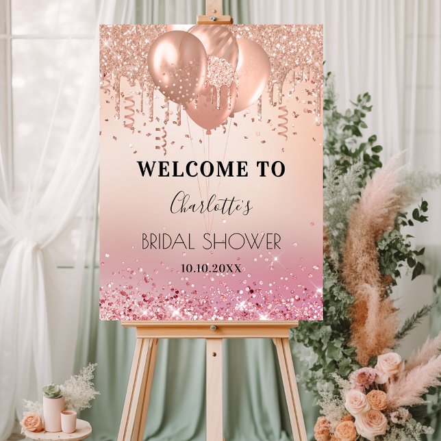 Bridal Shower pink rose gold welcome Foam Board (Creator Uploaded)