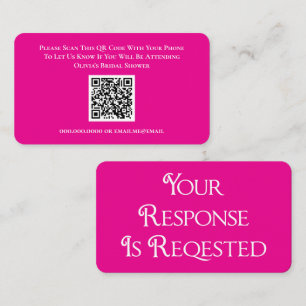 Bridal Shower Pink RSVP QR Code Response Card