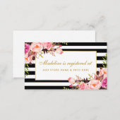 Bridal Shower Pink Striped Registry Insert Card (Front/Back)