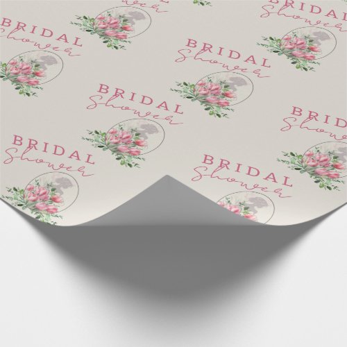 Bridal Shower Pink Tulip Wrapping Paper