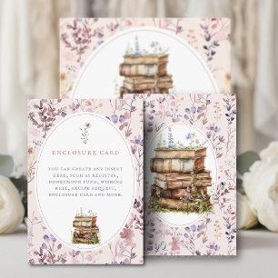 Bridal Shower pink Wildflower, customizable Enclosure Card