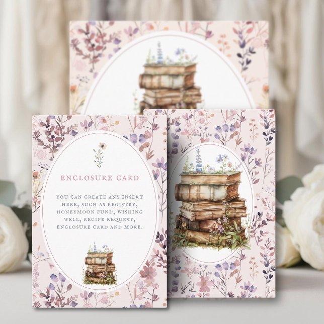 Bridal Shower pink Wildflower, customizable Enclosure Card (Creator Uploaded)