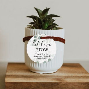 Bridal Shower Plant Favor Tags, Let Love Grow Tags
