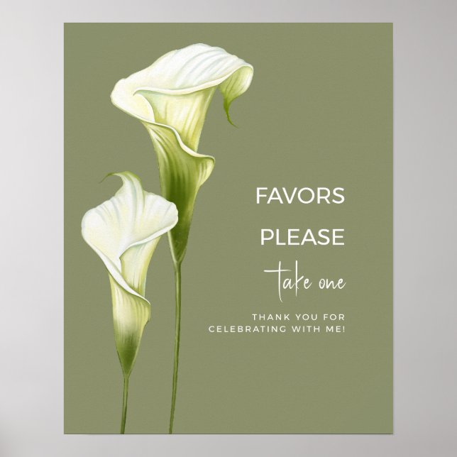 Bridal shower Poster Favors. (Front)