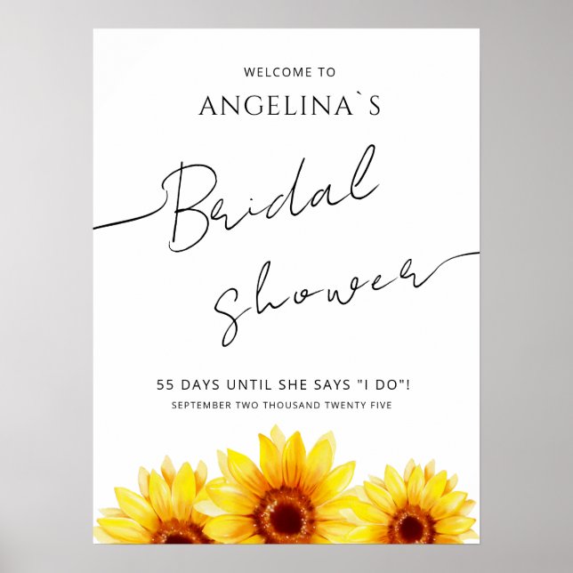 Bridal shower Posters in a modern design. (Front)