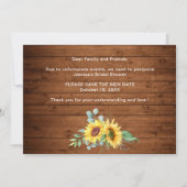 Bridal Shower Postponed Date Sunflowers Eucalyptus Invitation (Back)