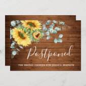 Bridal Shower Postponed Date Sunflowers Eucalyptus Invitation (Front/Back)