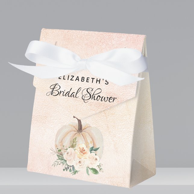 Bridal shower pumpkin fall cream rose gold favor boxes (Creator Uploaded)