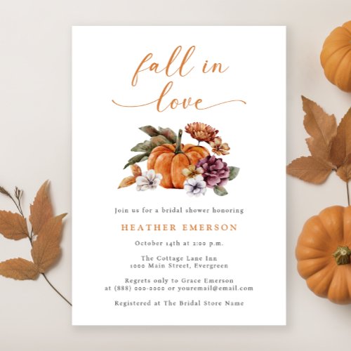 Bridal Shower Pumpkin Invitation